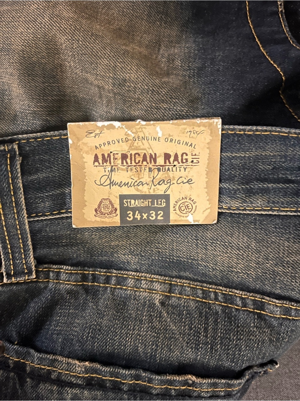 American Rag Men’s Dark Indigo Straight Leg Jeans - Picture 3 of 5